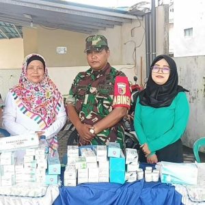 Paska Banjir, Koramil 0815/03 Bersama UPT PKM Sooko Dirikan Posko Kesehatan