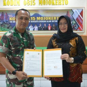 Kodim 0815/Mojokerto dan Dinas Pertanian Teken MoU Peningkatan Produksi Padi Melalui Pompanisasi