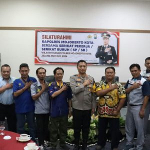 Silahturahmi Bersama Serikat Buruh Kapolres Mojokerto Kota, Sambut May Day