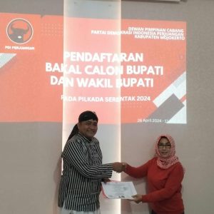DPC PDI-P Kabupaten Mojokerto Menerima Pendaftaran Cabub Adv.RM Bramastyo Kusumo Negoro, SE.,SH., MM.,MKn., CIPA Pilkada 2024