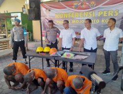 Empat Pemuda Pencuri Tiang Listrik Diringkus Polresta Mojokerto