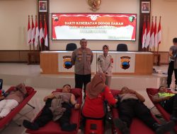 Polres Kudus Gelar Bakti Kesehatan Donor Darah Dalam Rangka Menyambut Hari Bhayangkara ke-78
