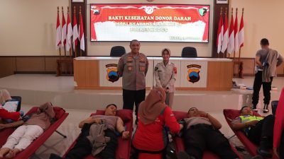 Polres Kudus Gelar Bakti Kesehatan Donor Darah Dalam Rangka Menyambut Hari Bhayangkara ke-78