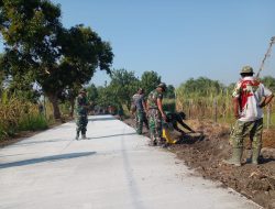 Satgas TMMD 121 Mojokerto Tuntaskan Rabat Beton Jalan Dusun Bandung Wetan