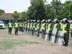 H-2 Pencoblosan, Dandim 0815/Mojokerto Pimpin Apel Gelar Pasukan Pengamanan Pilkada