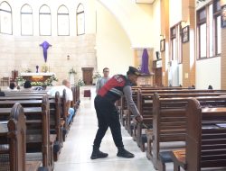 Polisi Sterilisasi Gereja di Kota Mojokerto , Berikan Rasa Aman dan Nyaman Pada Rangkaian Ibadah Paskah