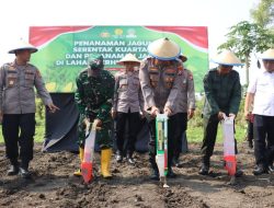 Mendukung Progam Ketahanan Pangan, Kapolres Mojokerto Kota adakan Penanaman Jagung Serentak Kuartal III Di Lahan Seluas 1 hektar