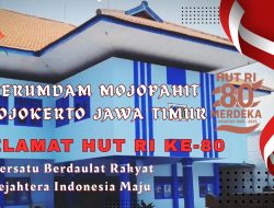 Keluarga besar PERUMDAM Mojopahit Mojokerto Jawa Timur Mengucapkan selamat Hari HUT kemerdekaan RI yg ke 80