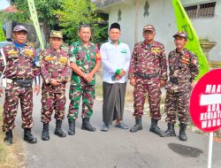 Babinsa Modopuro Bersama Banser Amankan Pengajian dan Sholawatan Maulid Nabi