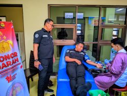 Humas Polres Mojokerto Kota Gelar Donor Darah Peringati HUT Humas Polri ke-74