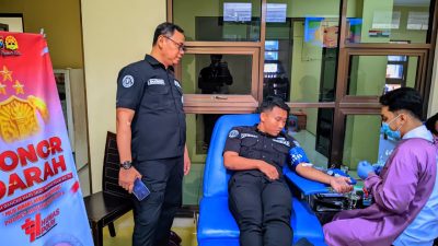 Humas Polres Mojokerto Kota Gelar Donor Darah Peringati HUT Humas Polri ke-74